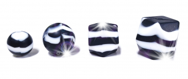Zebraprint Silikon Perlen: 12mm/15mm Hexagon/Diamant: 14mm/17mm